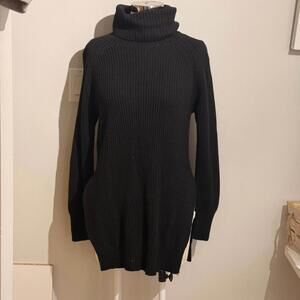 Wilfred Free 100% Wool Turtleneck Long Sweater Black Women's S